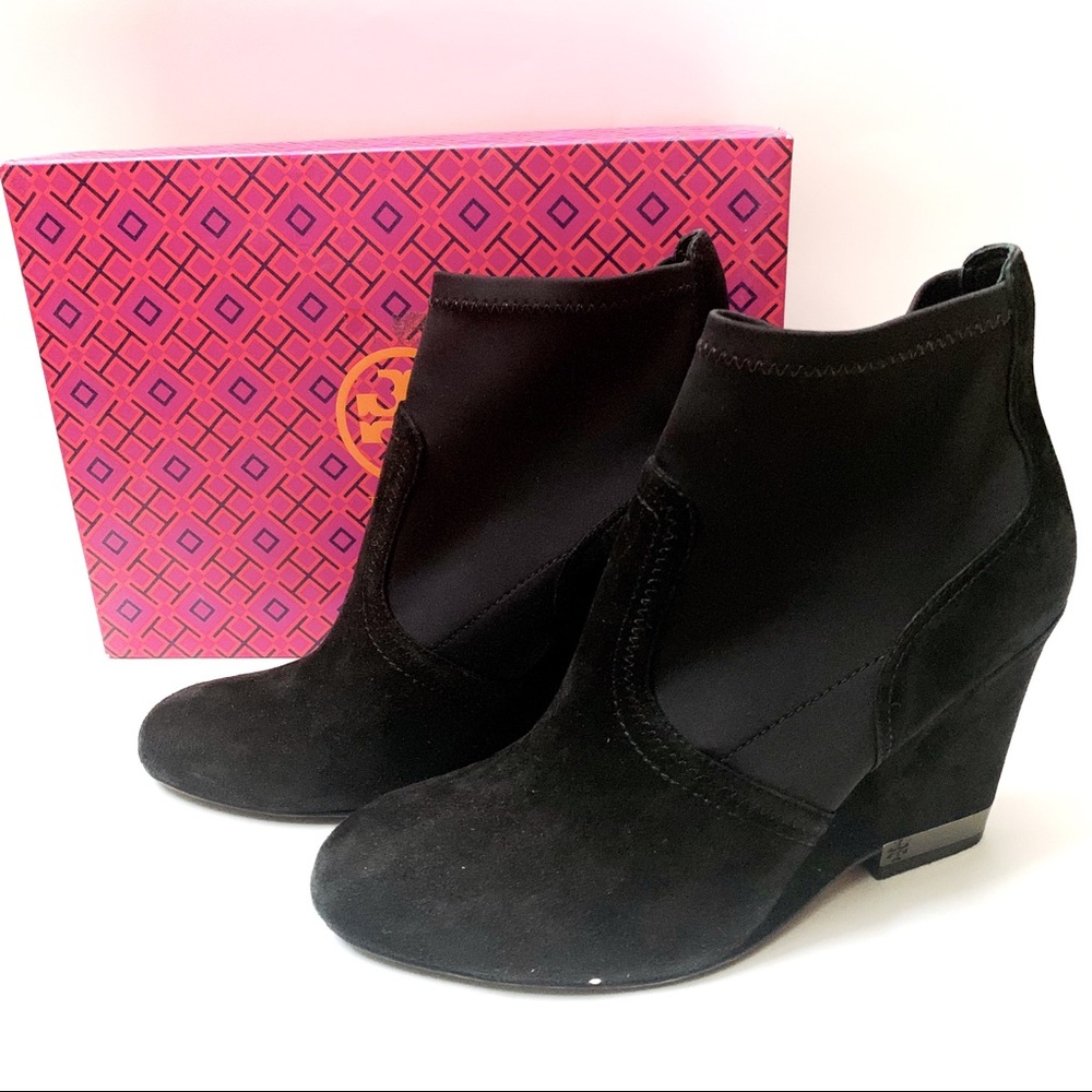Tory Burch Black Bootie Wedges